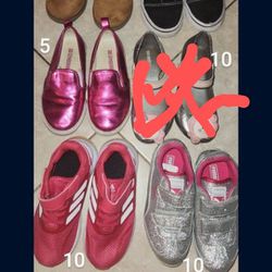 Girls Sneakers size 10 adidas puma melissa airwalk $5 - 15 pink silver glitter 6 Pairs To