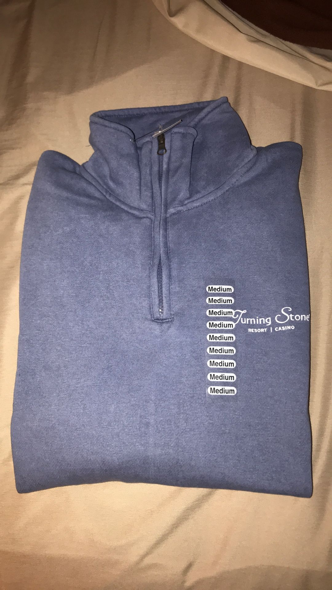 Turning Stone Casino Unisex 1/2 Zip Sweatshirt NWTS