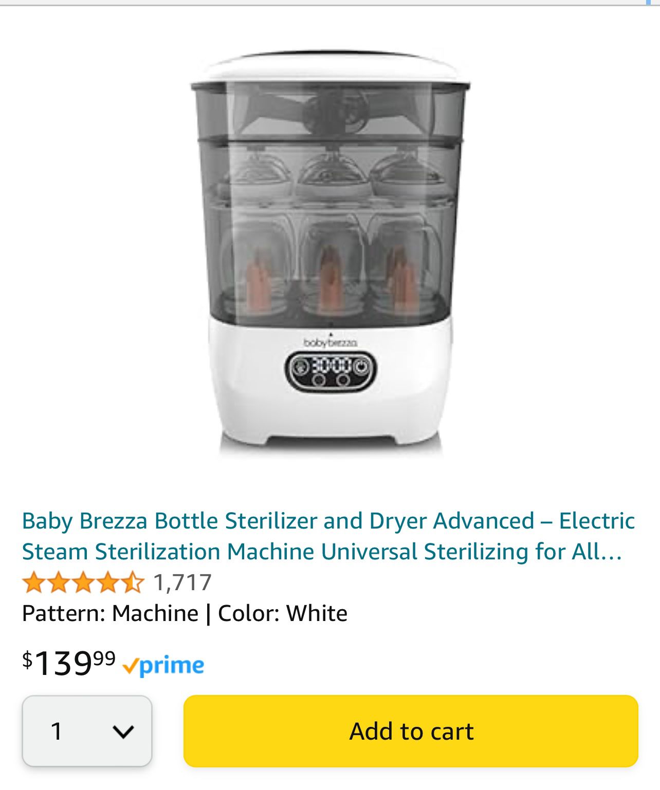 Baby Brezza Bottle Sterilizer and Dryer
