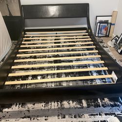 Modern queen, bed frame - like new