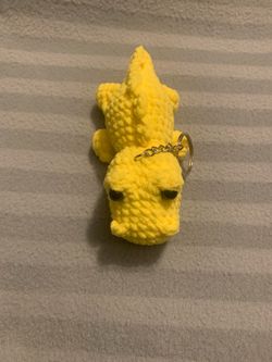Crocodile crocheted keychain