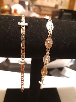 Brazaletes ,oro laminado ( gold plated) 14k