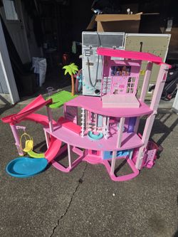 Large Barbie DreamHouse with Pool, Slide & Elevator