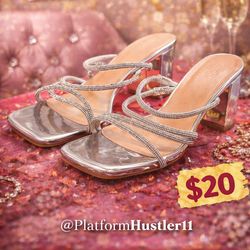 ✨ GLAM RHINESTONE HEELS – SIZE 8 – $20 ✨