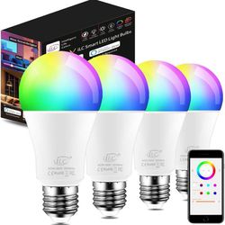 new Smart Light Bulb, Compatible with Alexa Only, Color Changing LED Light Bulbs 1550 Lumens, 14W Daylight White 5700K (4 Pack)  About this item  ILC 