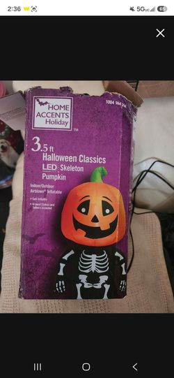 Halloween 3.5ft Skeleton pumpkin 🎃 head inflatable New