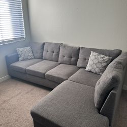 Adryel 98” Wide Microfiber/Microsuede Right Hand Facing Sofa & Chaise