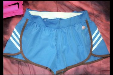 Blue adidas track/exercise shorts