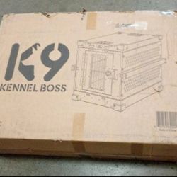 Heavy Duty Fully Collapsible Powder-Coated Aluminum Pet Crate - Small(Black)