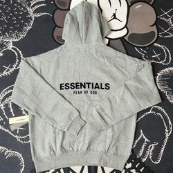 ES gray hooded sweatshirt