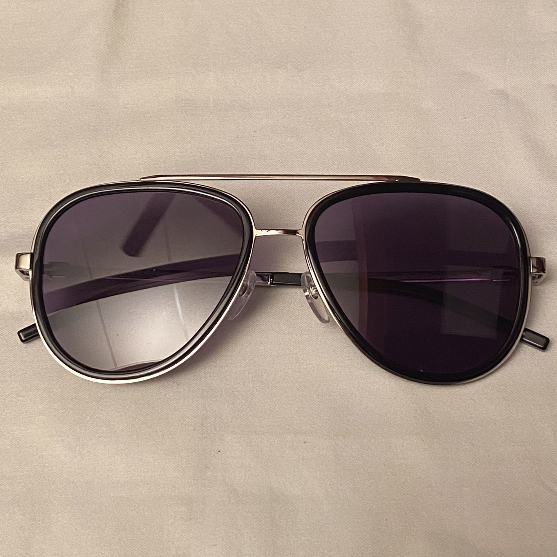 Marc Jacobs Black & Silver Aviator Sunglasses 136S 0CSA