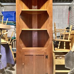 Solid Maple Wood Corner Bookcase / Storage Display Shelving 