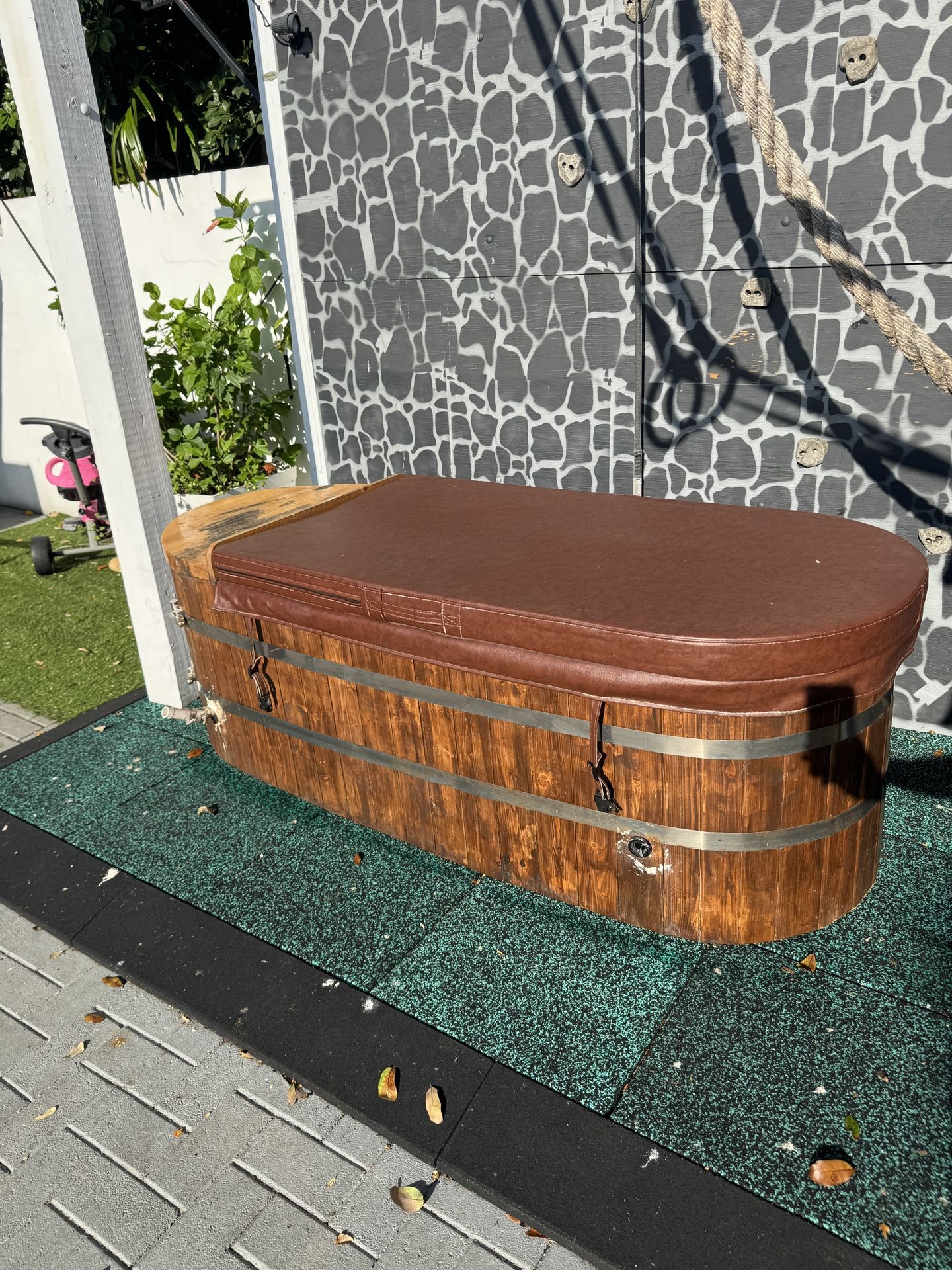Aleko Natural Wood Tub Bath Cold Plunge