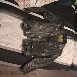 Genuine LEATHER JackeT Kids L