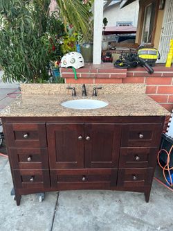 48’  Vanity with sink in countertop for bathroom
