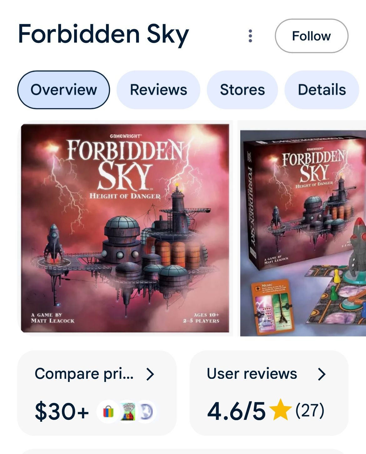 Forbidden Sky Board Game