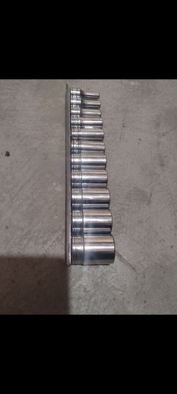 Snap On tools 3/8 drive SAE semi deep socket set..1/4".. to..7/8"