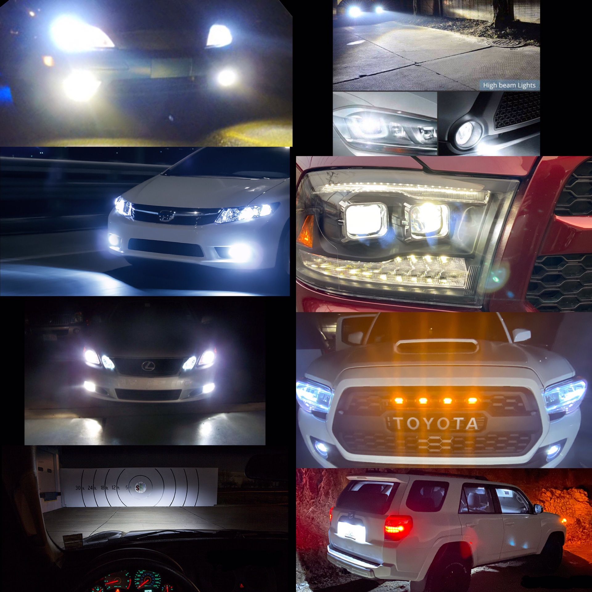 Bright Car LED lights kit For All MODELS LOW BEAM & HIGH BEAM with 2 Year WARRANTY. Easy plug & play Car LED headlights set Luces Led Faros