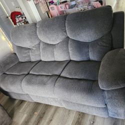 Gray Reclining Sofas with Cup Holders