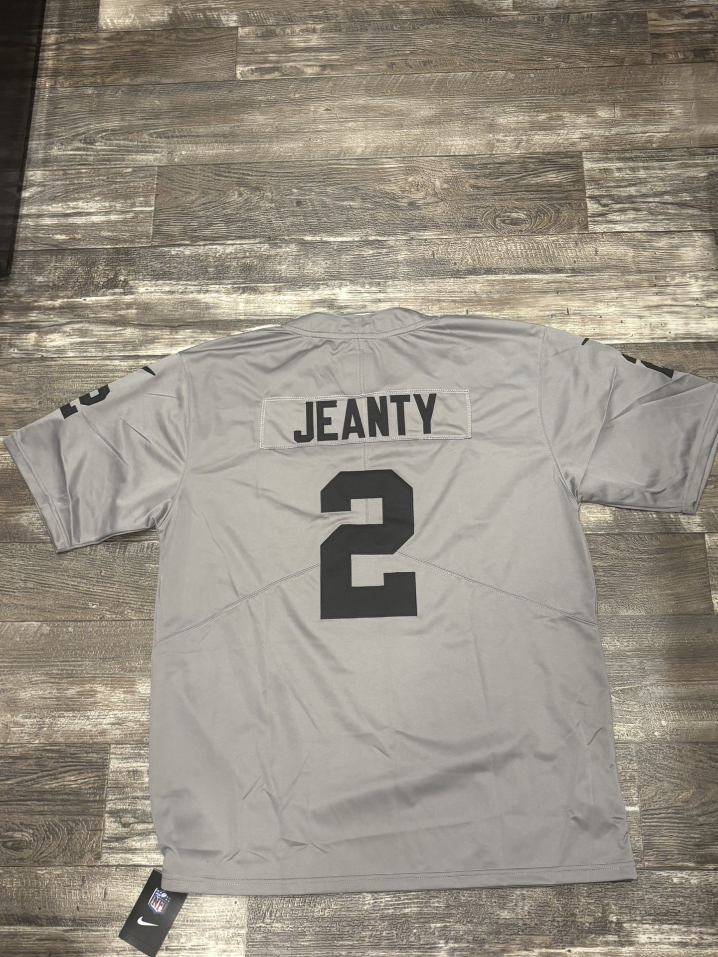Ashton Jeanty (sz Below) Gray And Black Las Vegas Raiders football jersey