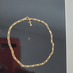 14k Gold Anklet With Hearts, Very Beutifull, 3gr