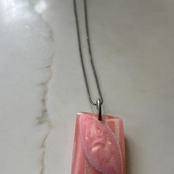 Necklace with pink pendant