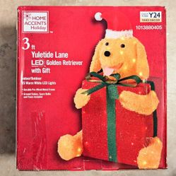 NEW Christmas 3ft LED Golden Retriever Yard Decor