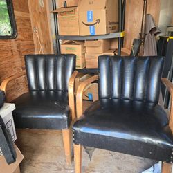 Very old leather chairs.