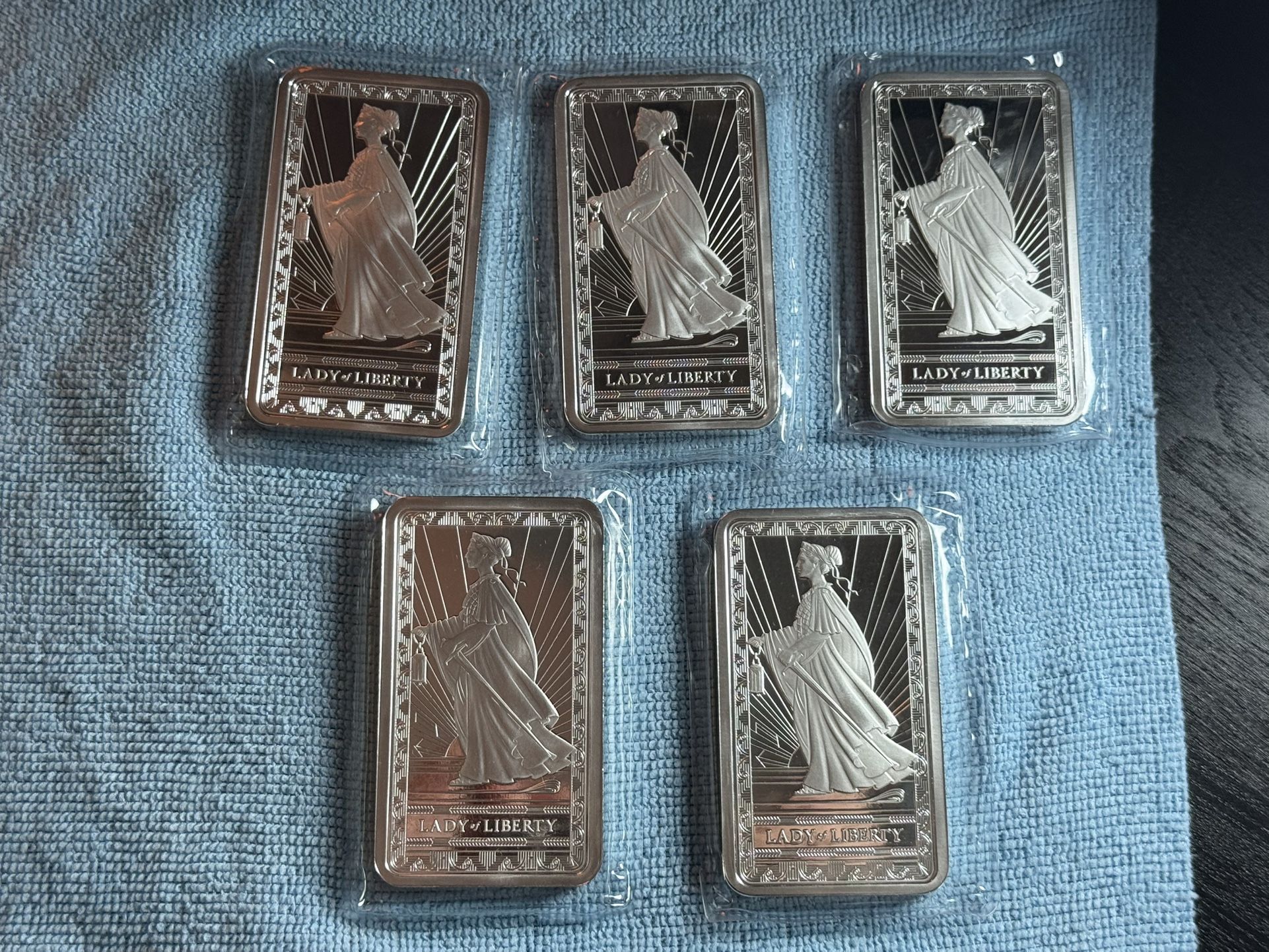10oz silver bar bullion lady of liberty sealed new gold 1oz gram ounce