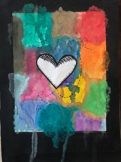 Multicolor Heart Painting (art,drawings,paintings)