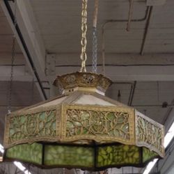 Antique Slag Glass Hanging Shade