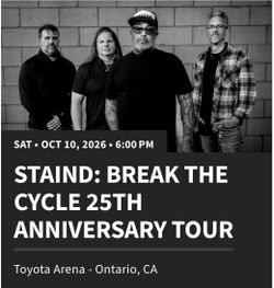 Staind Break the Cycle 25th Anniversary Tour Ticket