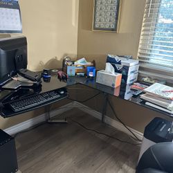 Corner glass Desk