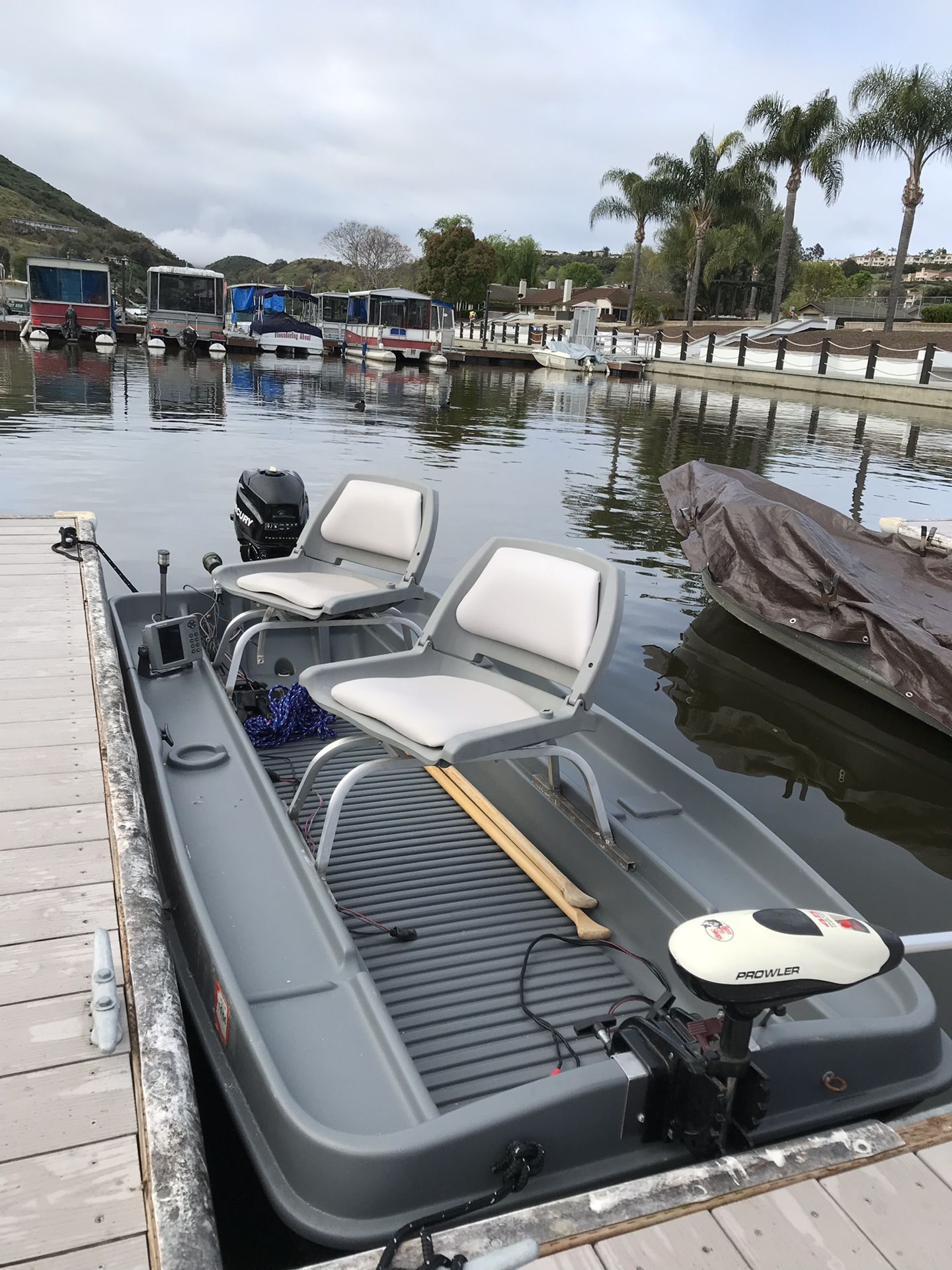 Bass Pro Shop fishing boat with accessories