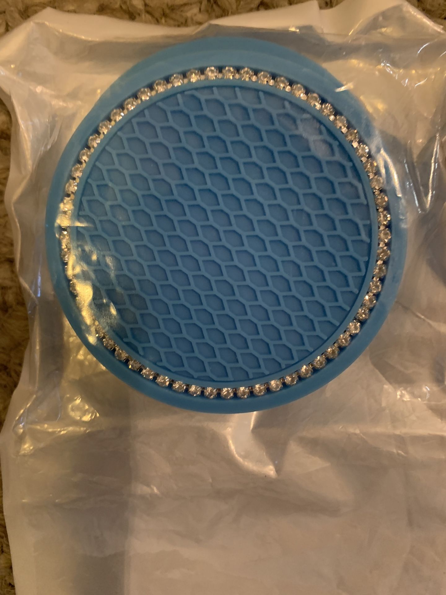 Car Blue Bling Cup Holder Coasters