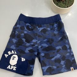 Blue bape shorts size medium
