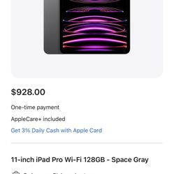 Ipad Pro 11 4th Gen M2 Apple Care+