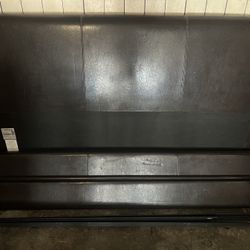 Brown Leather King Bed Frame w/ Head And Foot Boards 