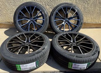 20x9 AUDI GLOSS BLACK MACHINE WHEELS RIMS (contact info removed) TIRES Q3 Q4 Q5 Q7 SQ4 SQ5 FY