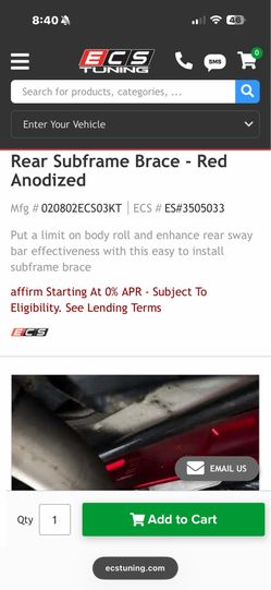 Rear subframe brace