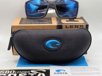 New 100% Authentic Costa Reefton matte Grey frame with blue 580p lenses