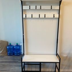 Coat Rack with Bench and Storage