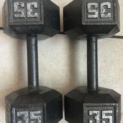 35 lbs Cast Iron Dumbbells For Sale 