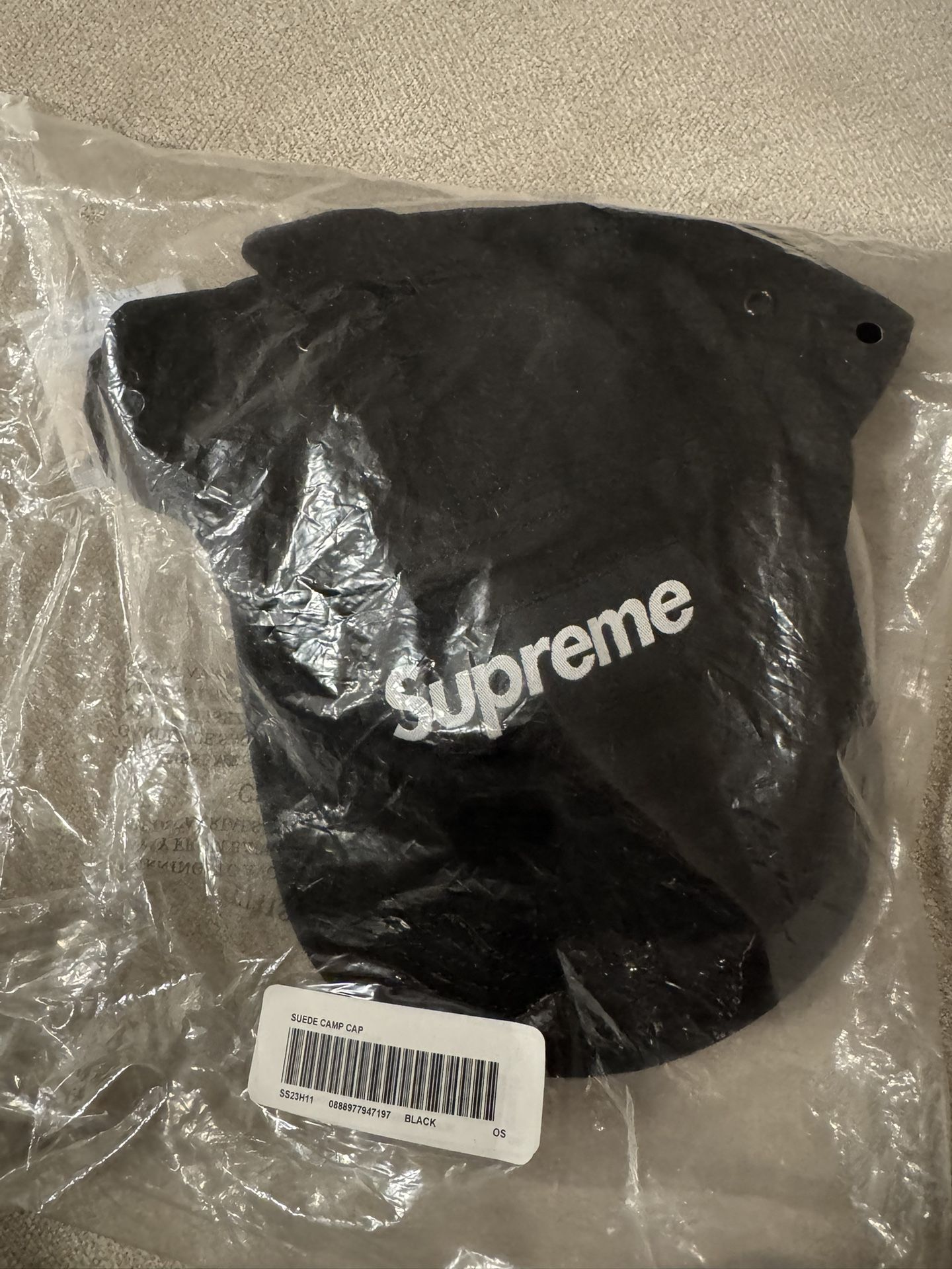Supreme Suede Camp Hat Black SS23 Brand New