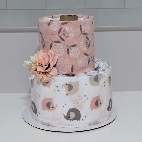 Diaper Cake Base With Blankets, 2-tier, Size 2 Millie Moon Diapers