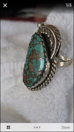 Sterling silver and turquoise ring size 7