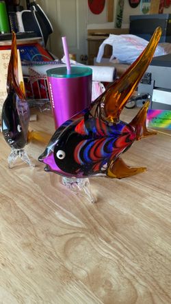 Hand blown Big fish   2 fish