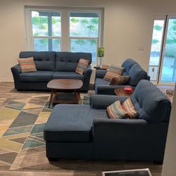Couch, Loveseat And Chaise Lounge 