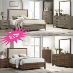 4- Pc Bedroom set Dresser,Mirror  Nightstand (1) Queen size bed frame  Not including Mattress and Box Sp