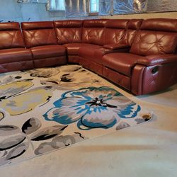 Red Sectional With Three Recliners -  Excellent Condition 